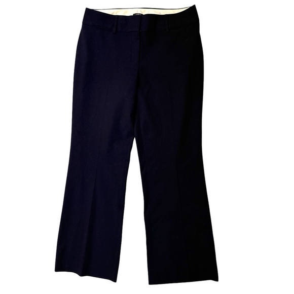 Ann Taylor LOFT Julie Trouser Pants Deep Space Navy Straight Leg Pleats Size 8 - Picture 3 of 14